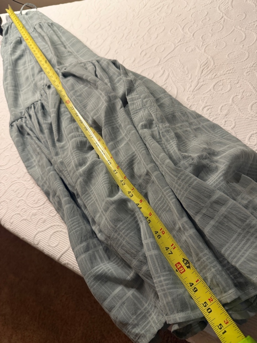 Lulu's Light Sage Grid-Texture Tiered Maxi Dress - Picture 12 of 12